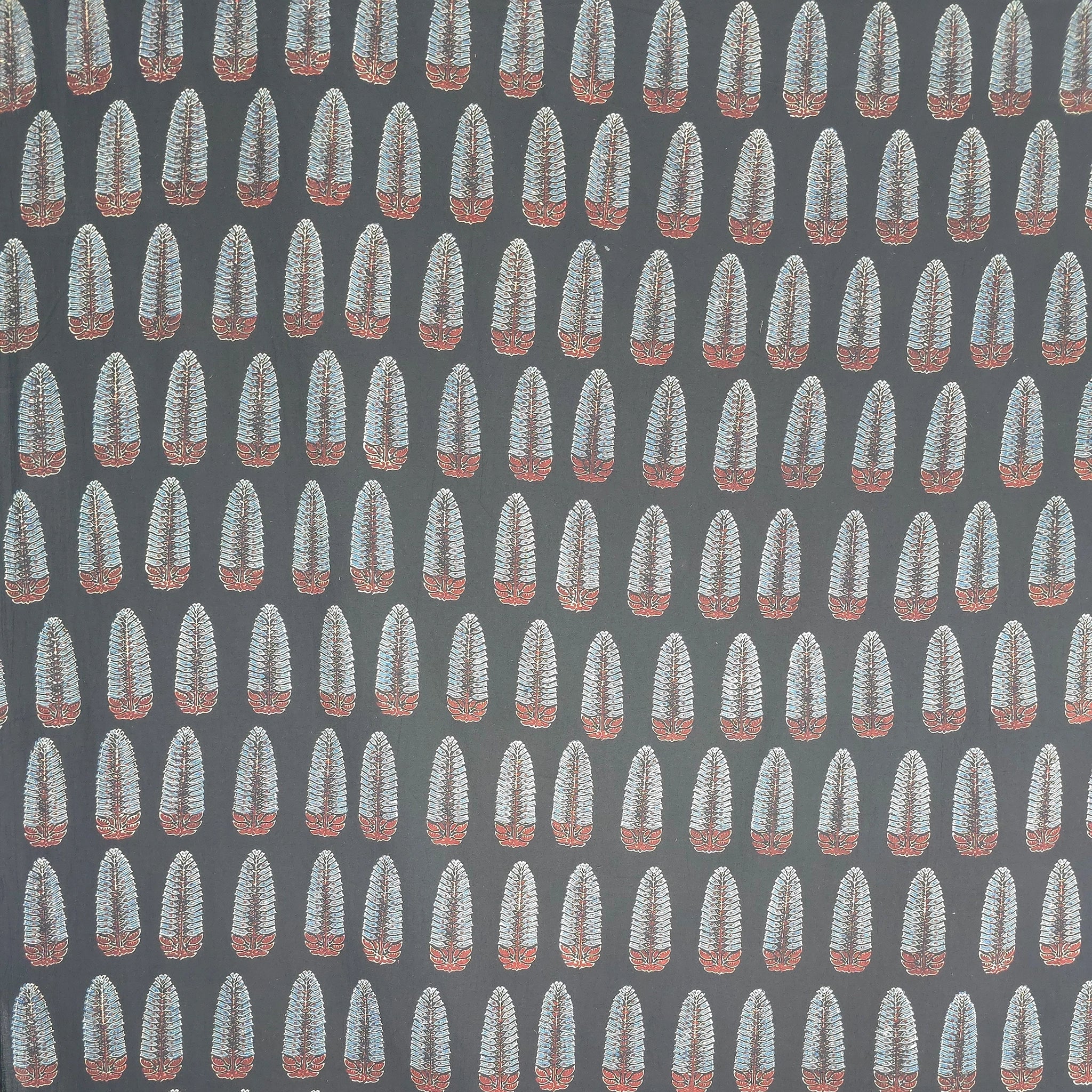 Black Boota Natural Dyed Ajrakh Hand Block Print Cotton Fabric