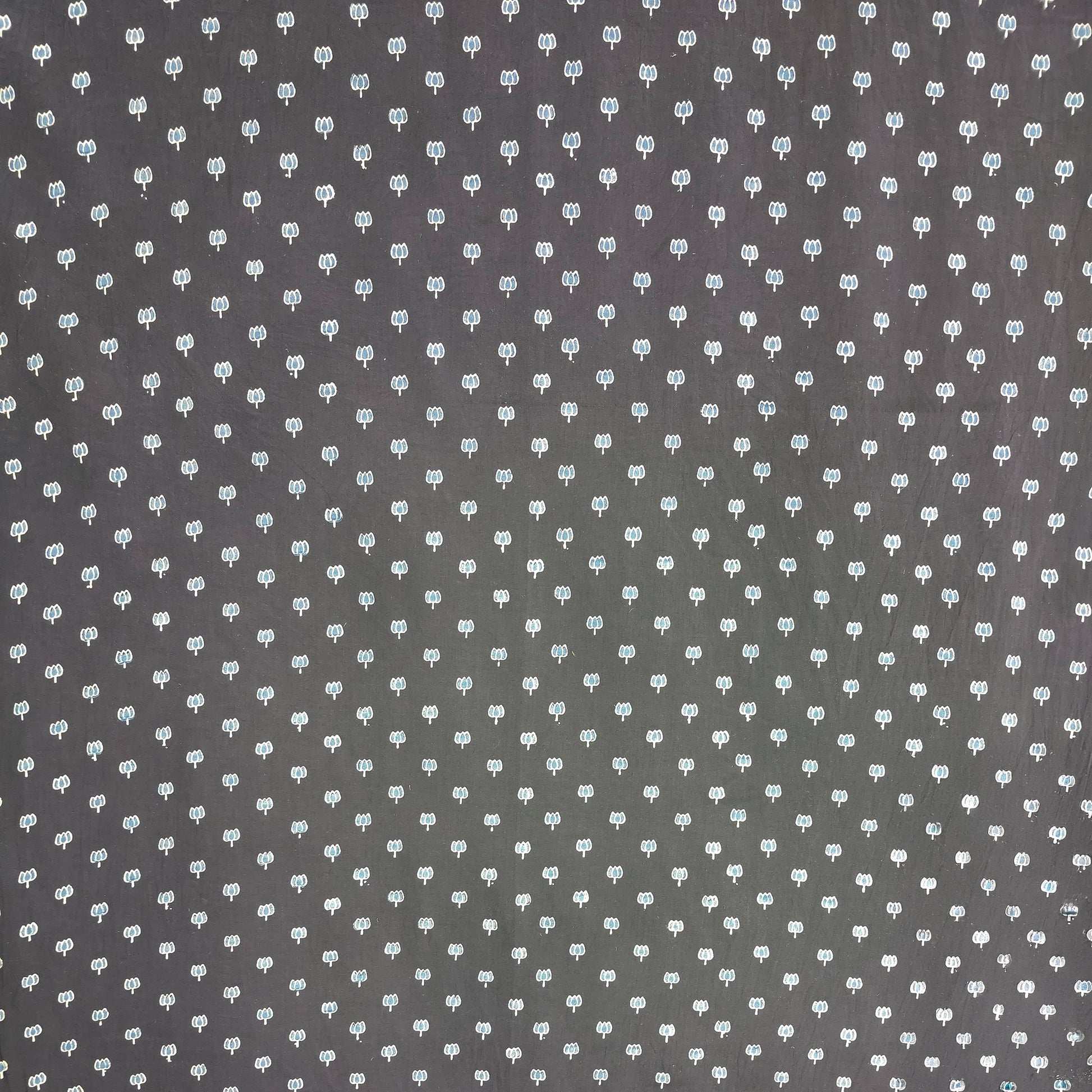 Black Booti Natural Dyed Ajrakh Hand Block Print Cotton Fabric