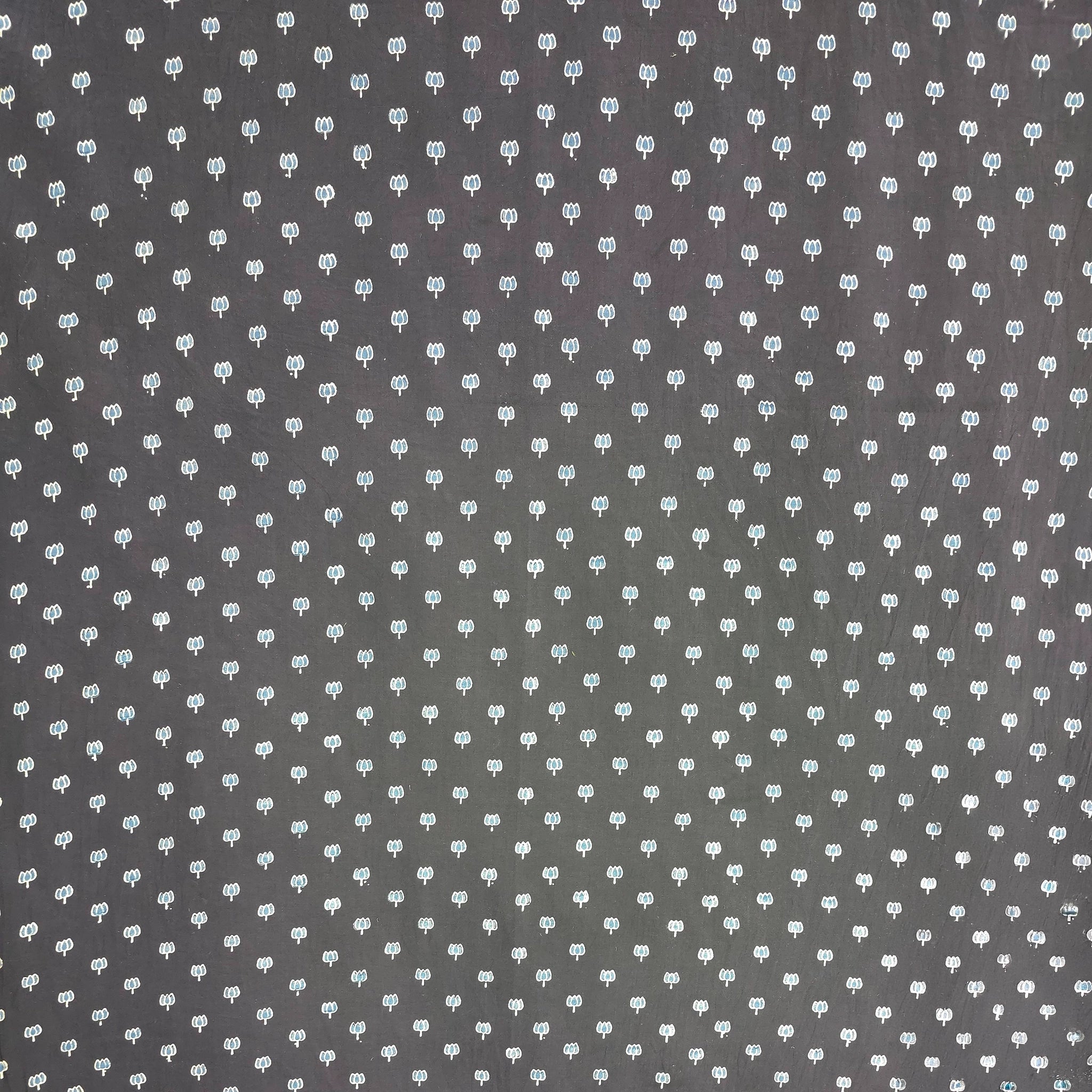 Black Booti Natural Dyed Ajrakh Hand Block Print Cotton Fabric