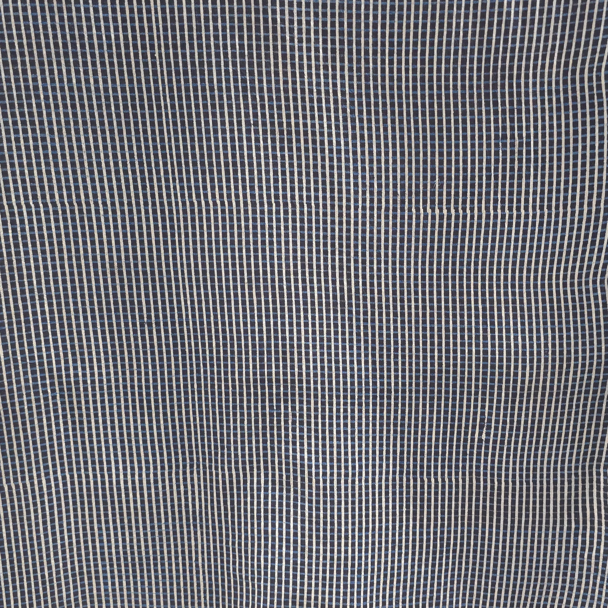 Black Checks Natural Dyed Ajrakh Hand Block Print Cotton Fabric