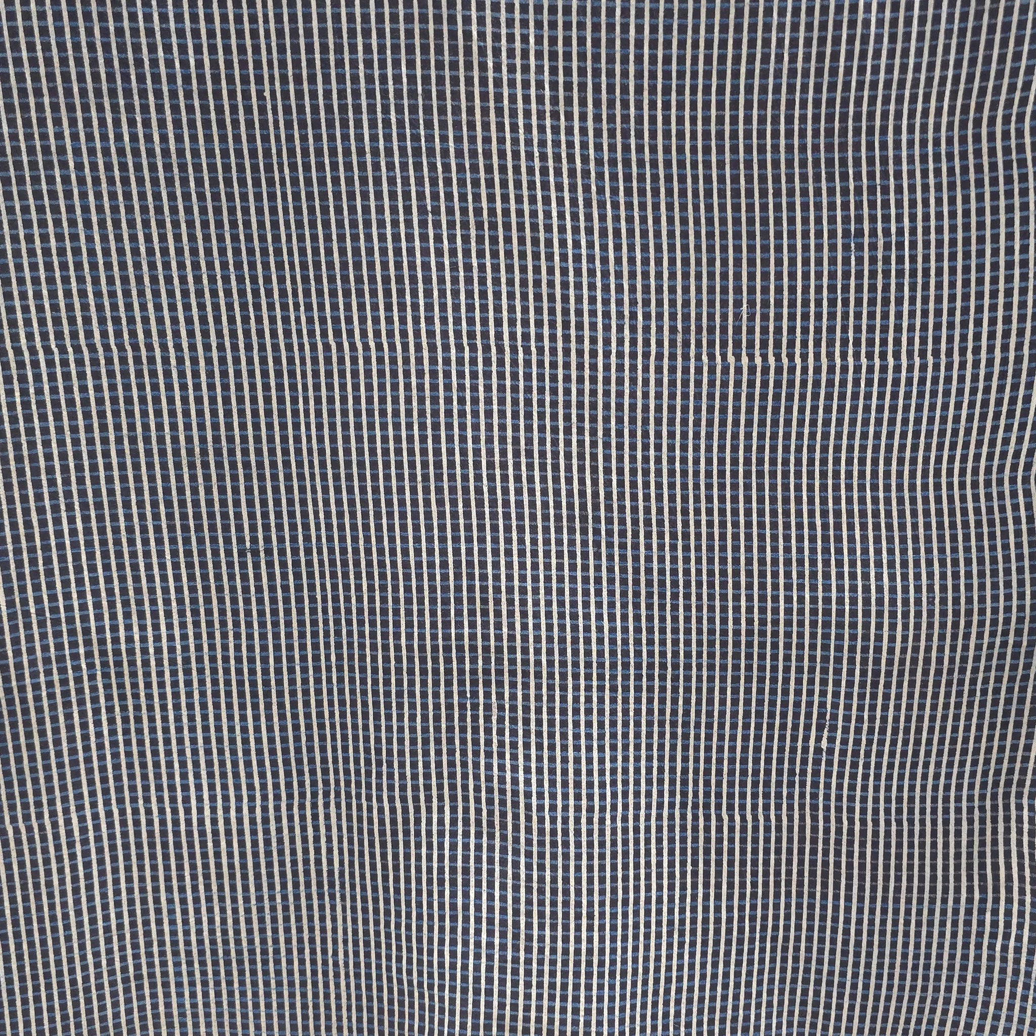 Black Checks Natural Dyed Ajrakh Hand Block Print Cotton Fabric