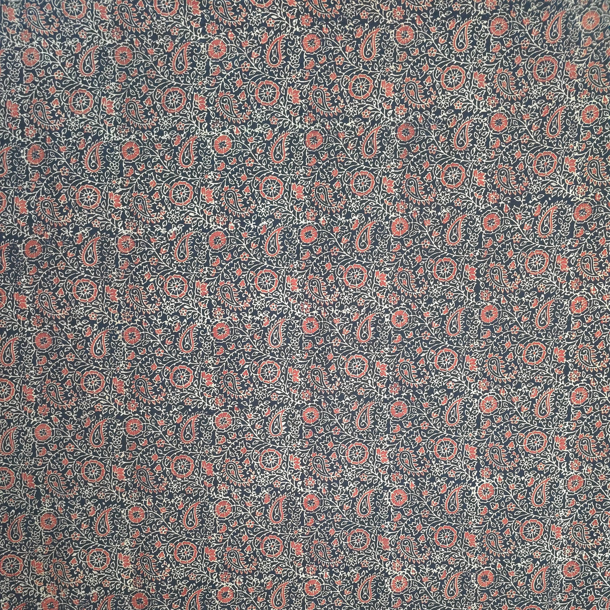 Black Floral Natural Dyed Super Vegetable Hand Block Print Pure cotton Fabric