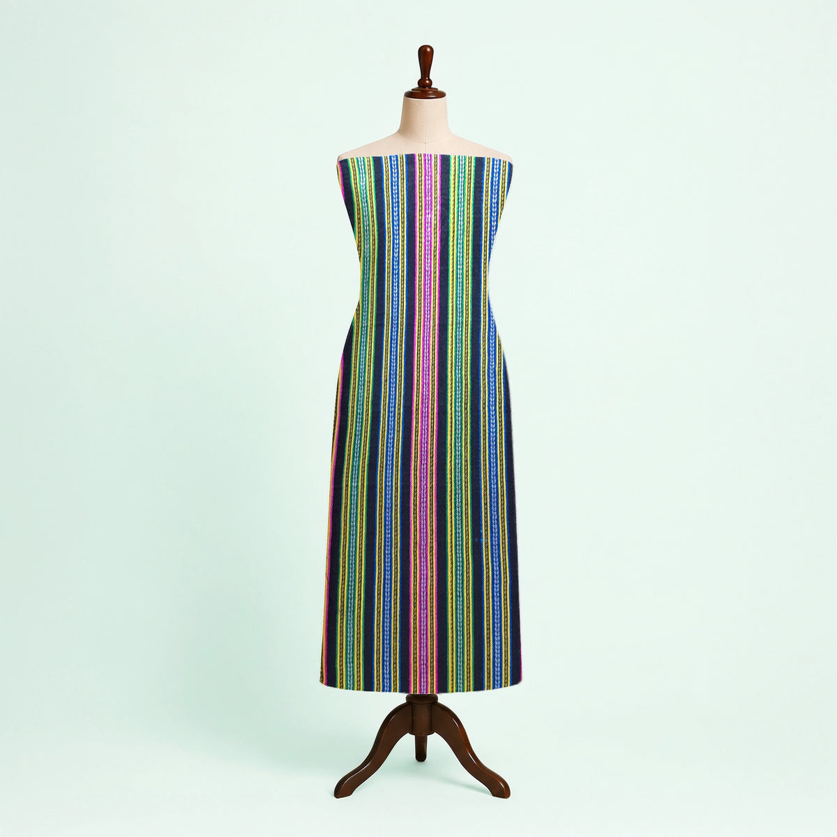 Black Stripes Handloom Mashru Silk Fabric 2