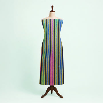 Black Stripes Handloom Mashru Silk Fabric 2
