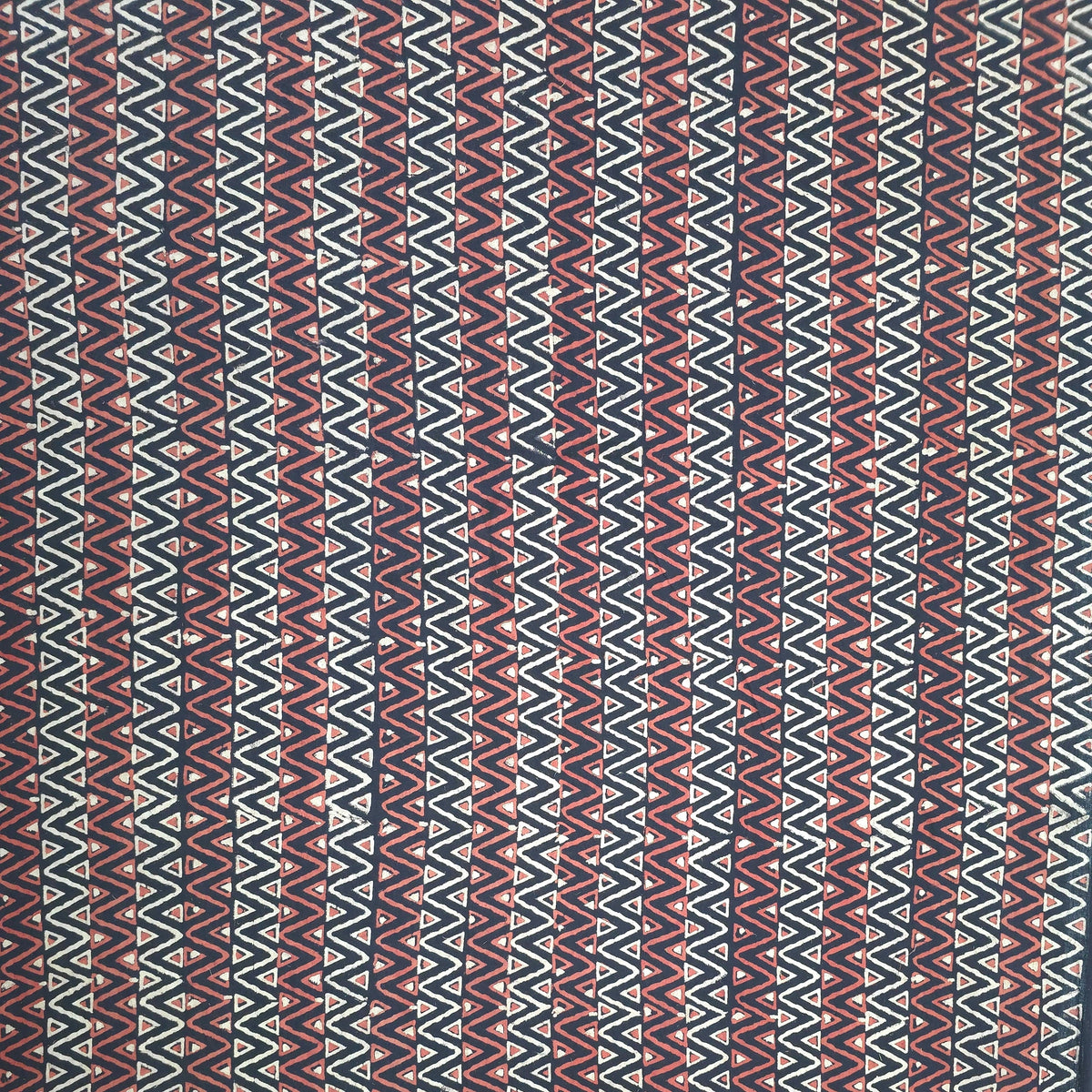 Black Zigzag Natural Dyed Super Vegetable Hand Block Print Pure cotton Fabric