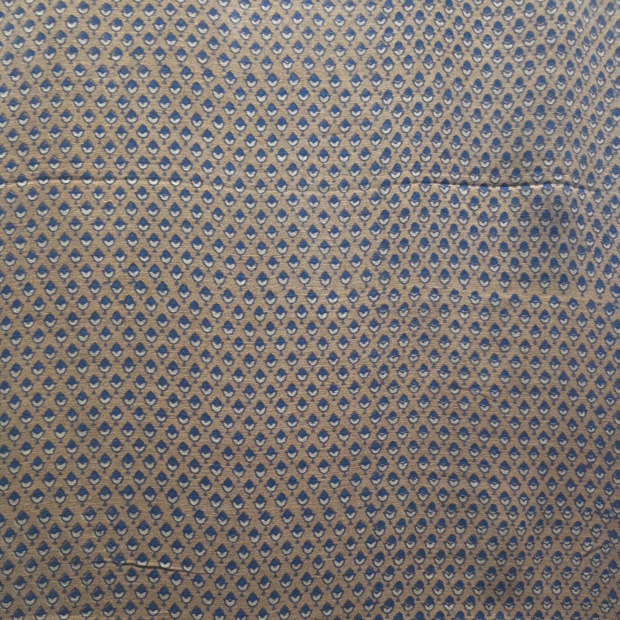 Blue Buti Natural Dyed Ajrakh Hand Block Print Lilen Fabric
