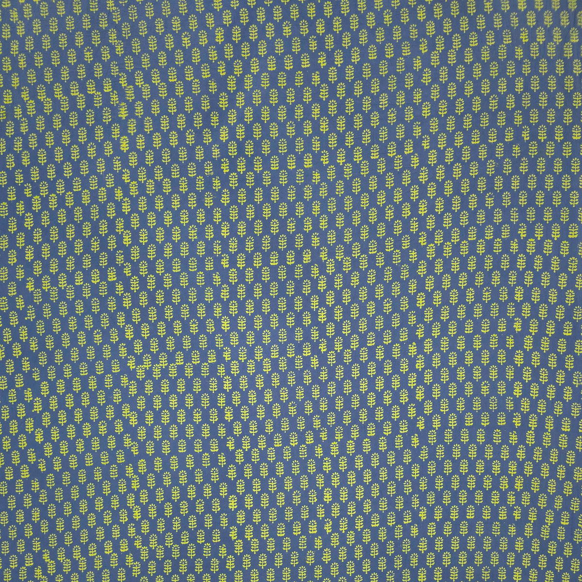 Blue Buti Kutch Hand Block Print Pure cotton Fabric