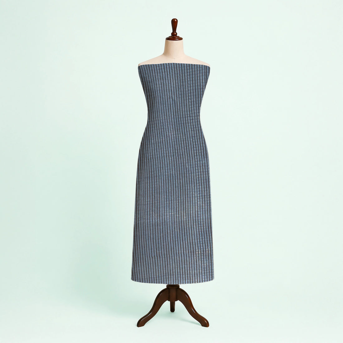 Blue Checks Natural Dyed Ajrakh Hand Block Print Cotton Fabric