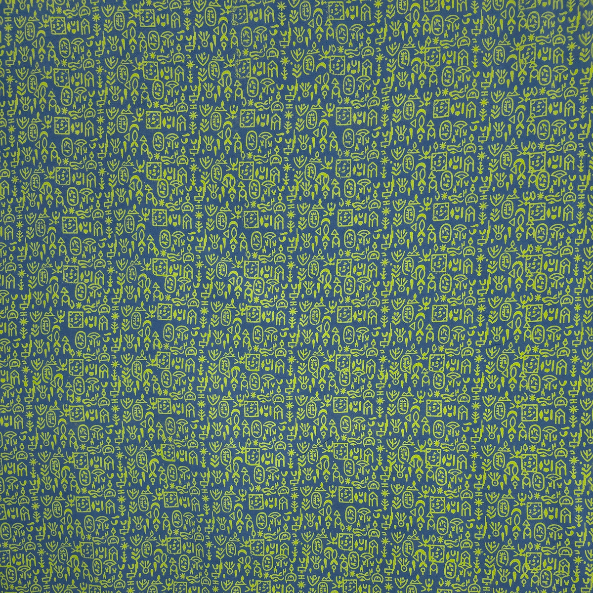 Blue Geometric Kutch Hand Block Print Pure cotton Fabric