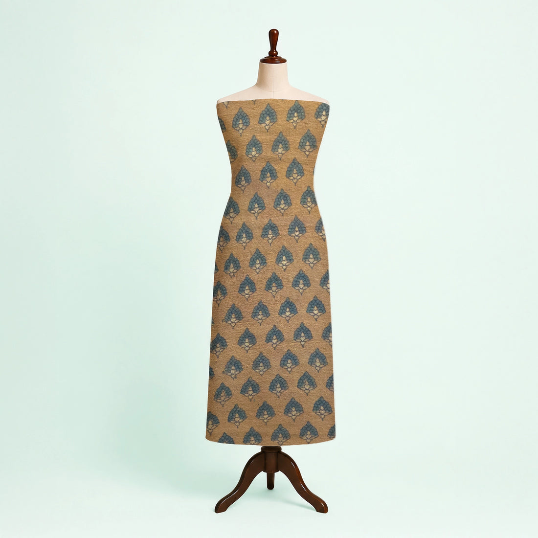 Brown Buti Natural Dyed Ajrakh Hand Block Print Pure Handloom Organic Cotton Fabric