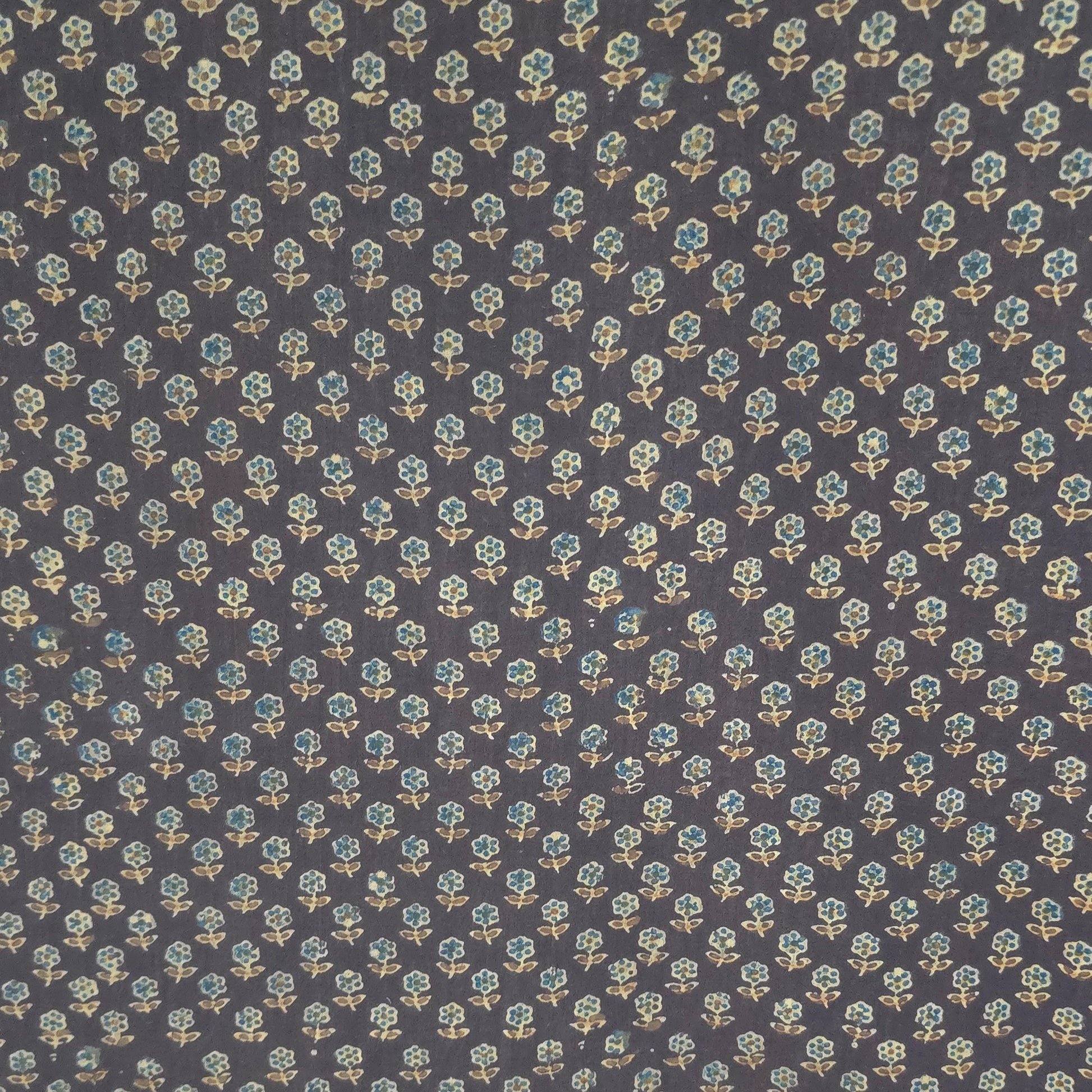 Brown Buti Natural Dyed Ajrakh Hand Block Print Cotton Fabric