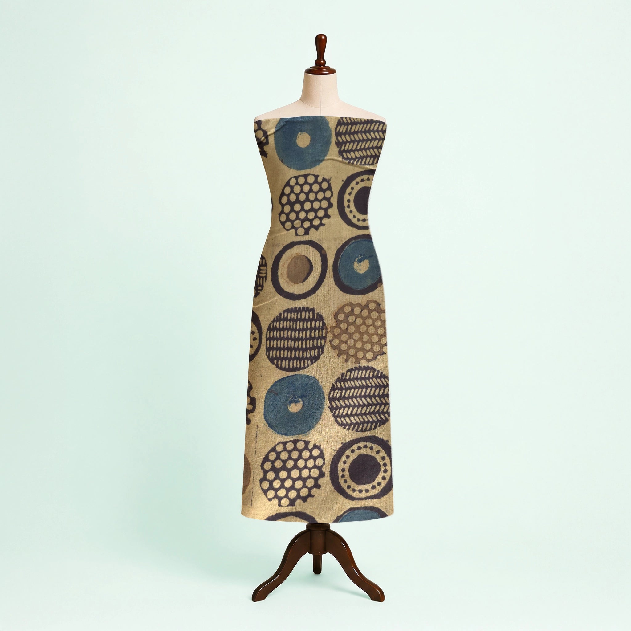 Brown Geometric Natural Dyed Ajrakh Hand Block Print Cotton Fabric