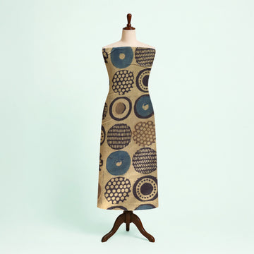 Brown Geometric Natural Dyed Ajrakh Hand Block Print Cotton Fabric
