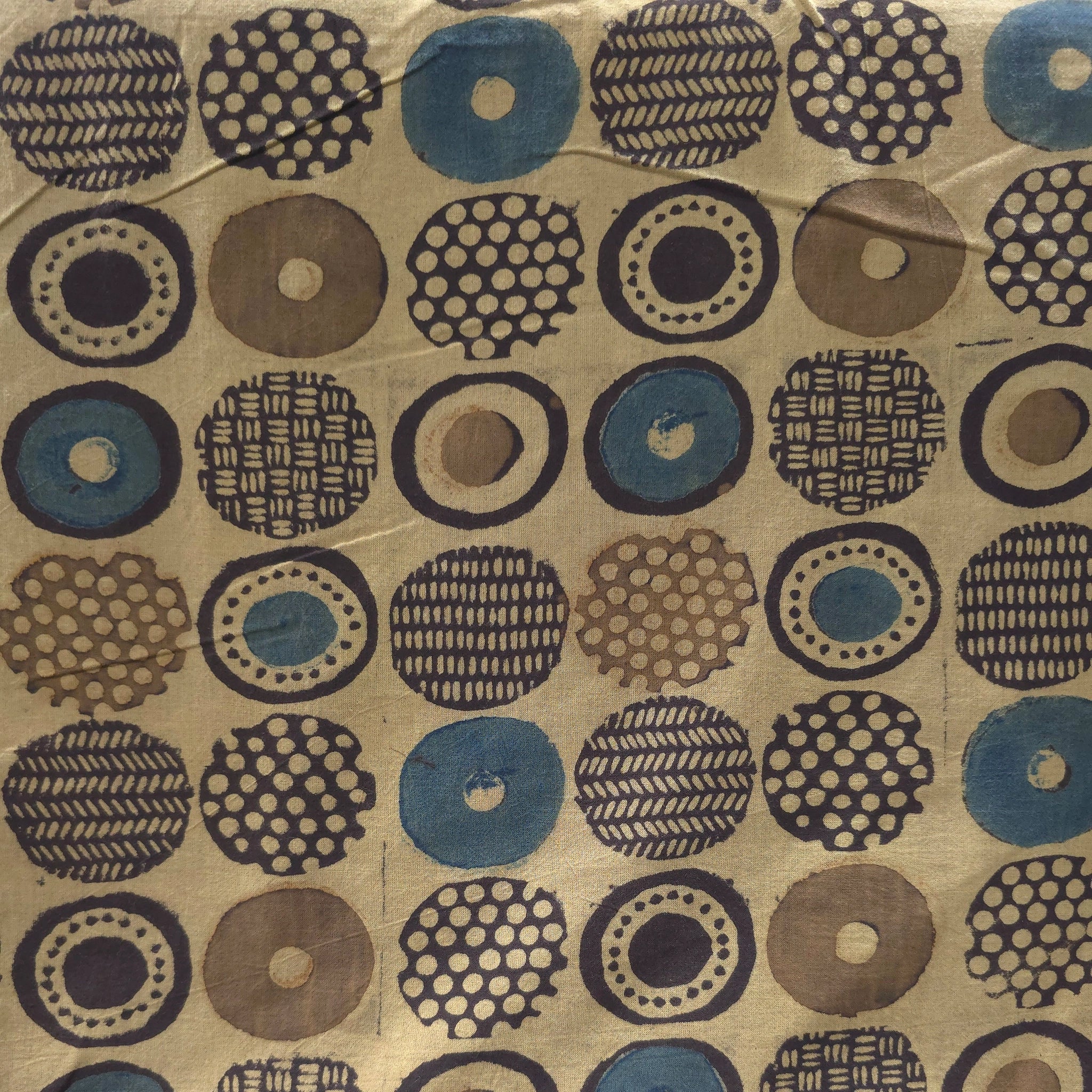 Brown Geometric Natural Dyed Ajrakh Hand Block Print Cotton Fabric