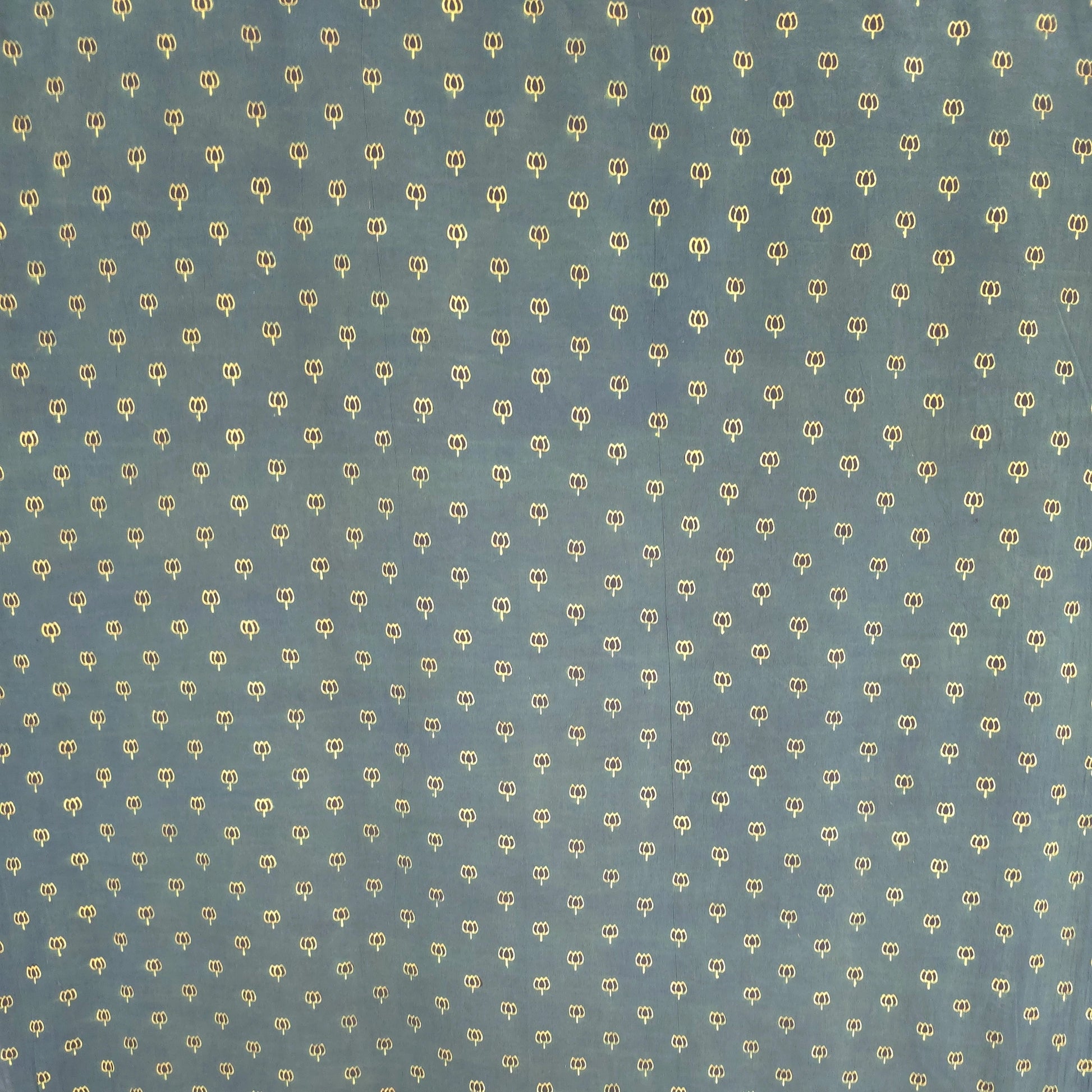 Green Booti Natural Dyed Ajrakh Hand Block Print Cotton Fabric