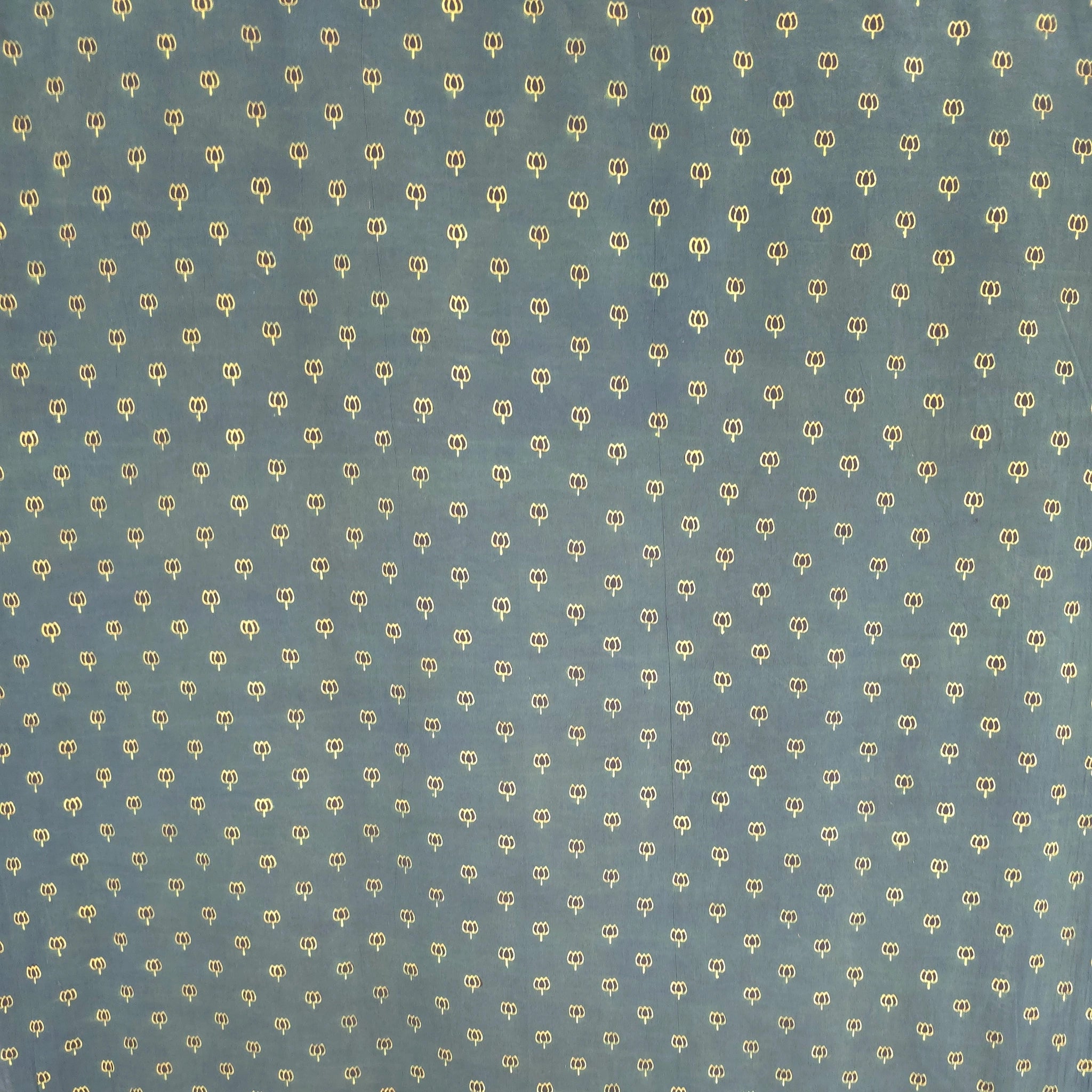 Green Booti Natural Dyed Ajrakh Hand Block Print Cotton Fabric