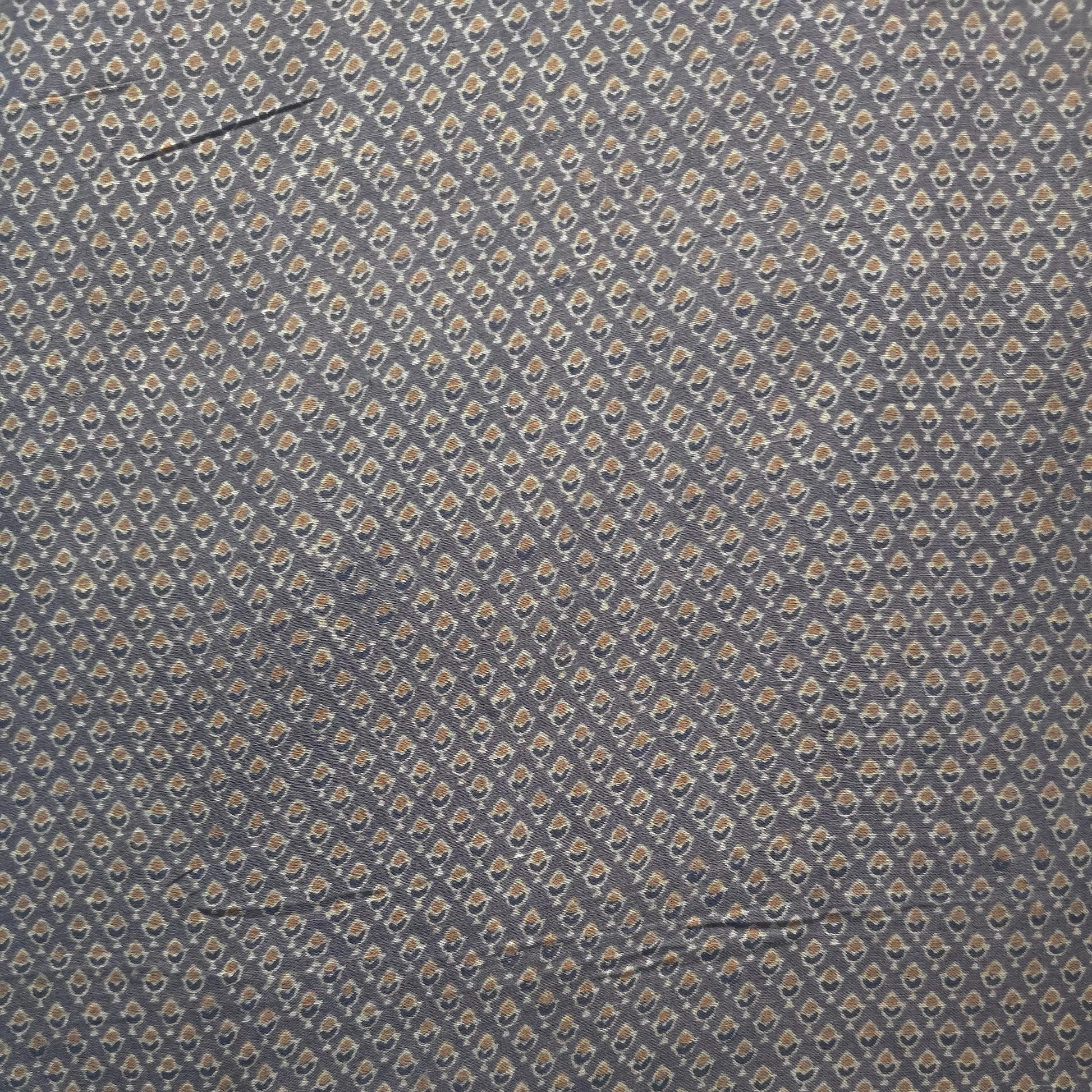 Green Buti Natural Dyed Ajrakh Hand Block Print Lilen Fabric