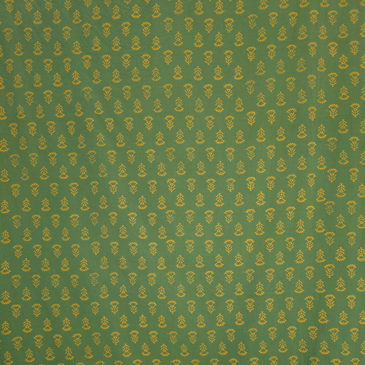 Green Buti Kutch Hand Block Print Pure cotton Fabric 4