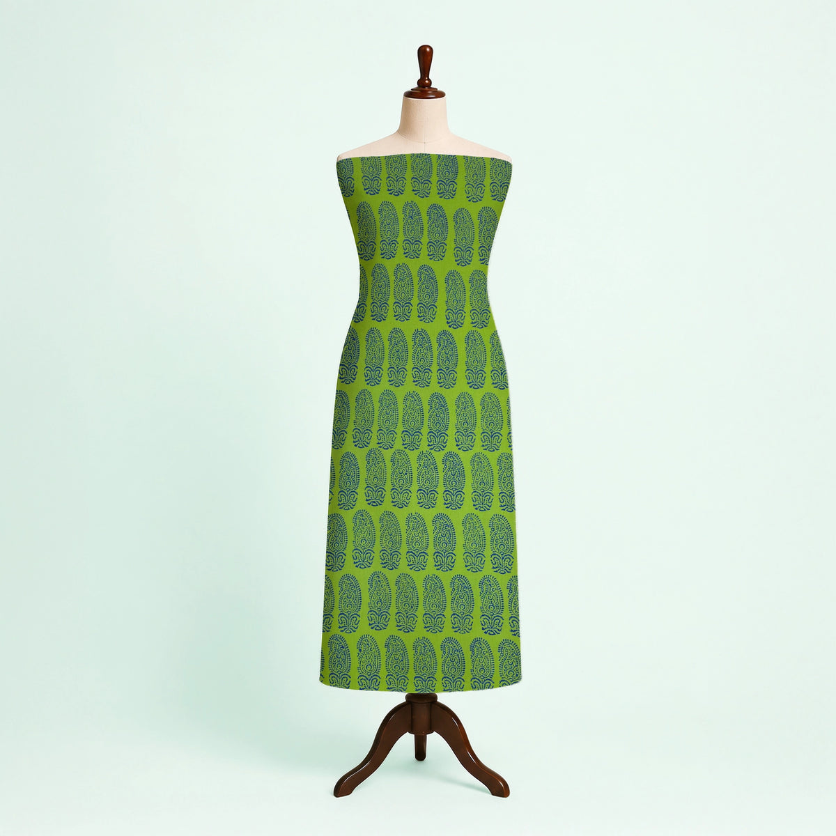 Green Mango Kutch Hand Block Print Pure cotton Fabric