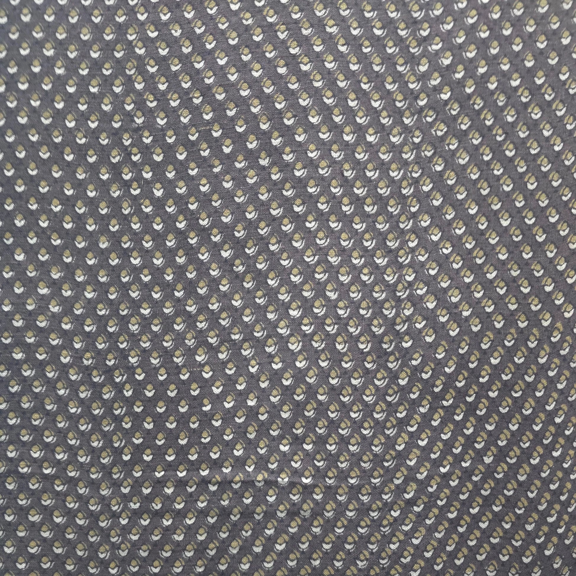 Grey Buti Natural Dyed Ajrakh Hand Block Print Lilen Fabric