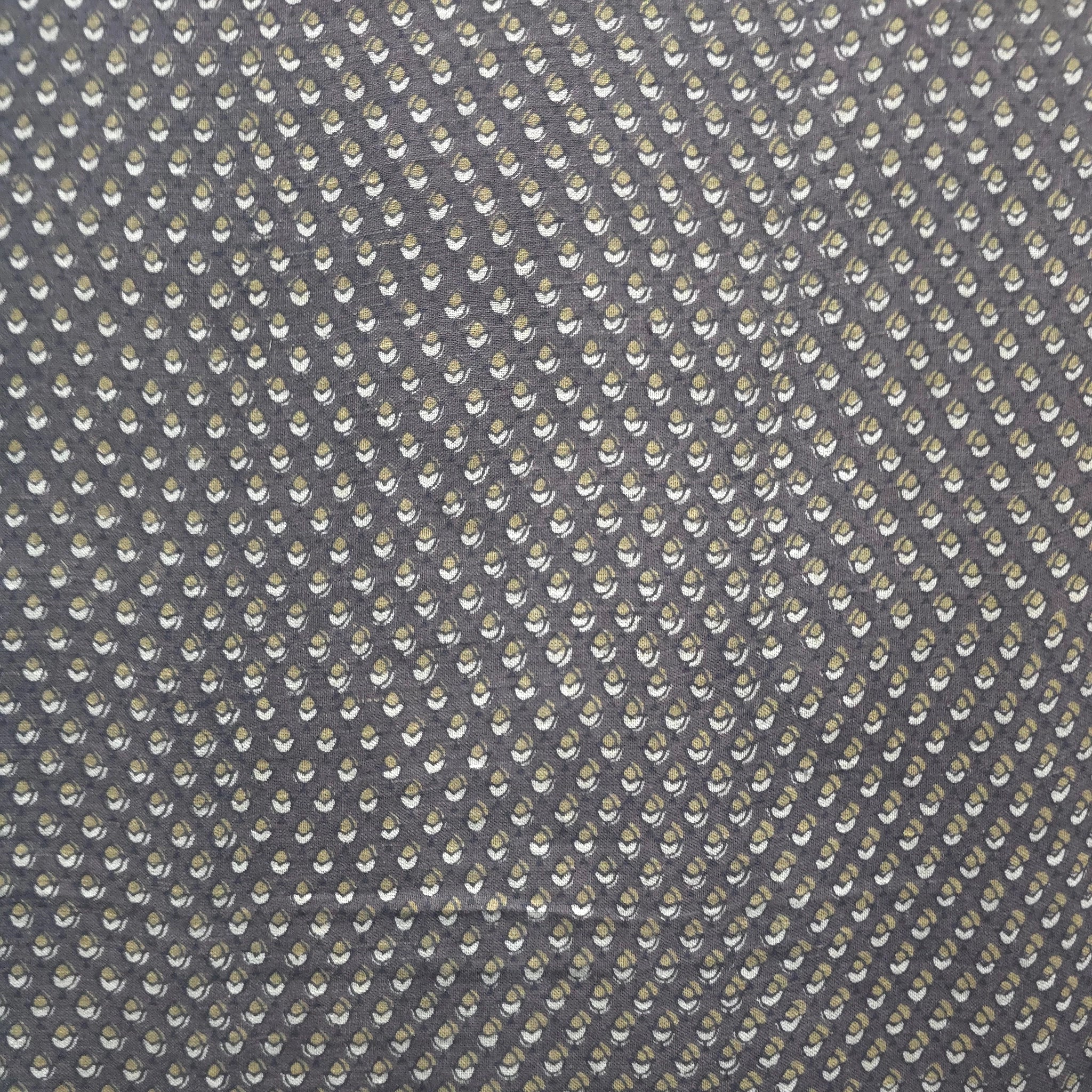 Grey Buti Natural Dyed Ajrakh Hand Block Print Lilen Fabric