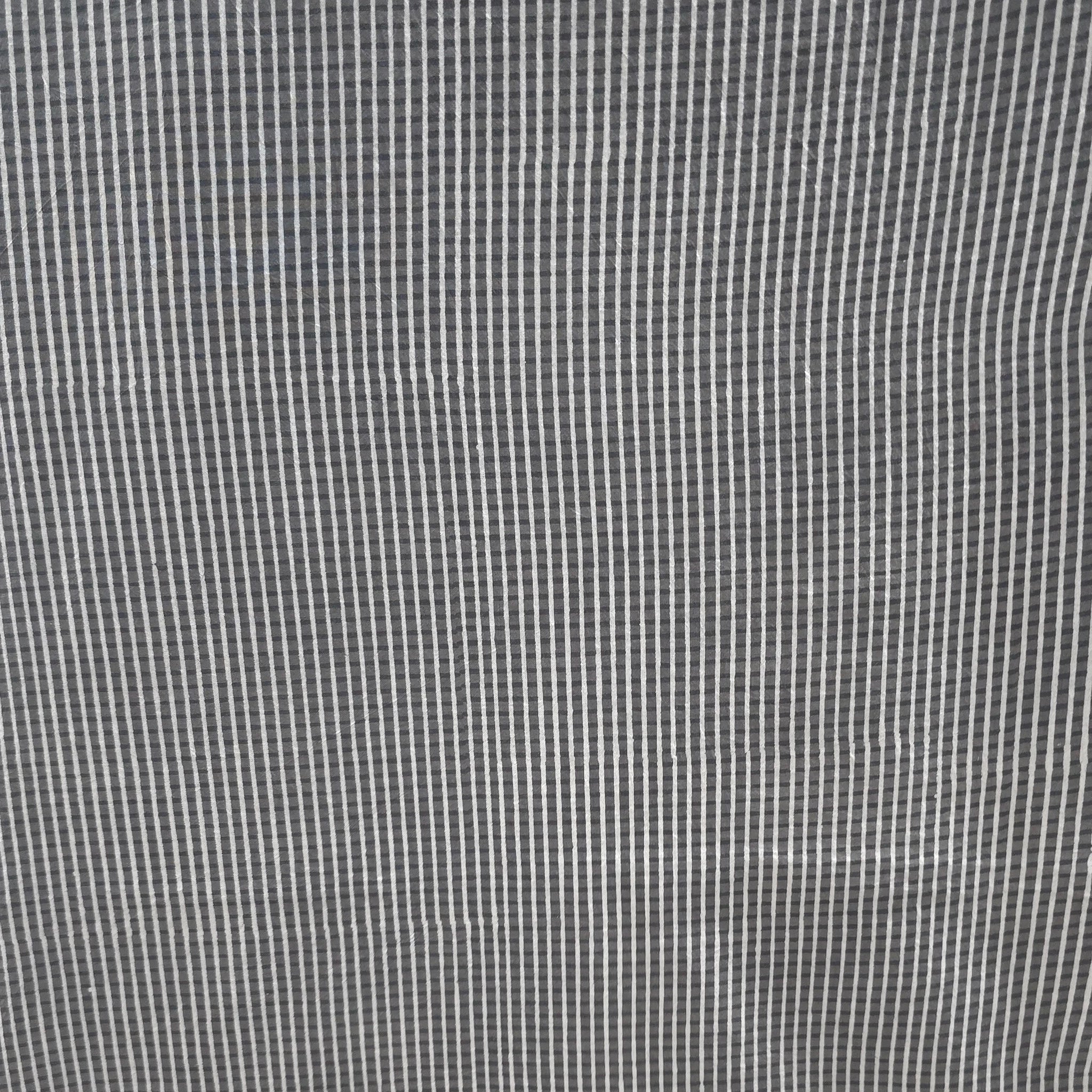 Grey Checks Natural Dyed Ajrakh Hand Block Print Cotton Fabric