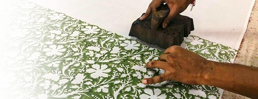 Ajrakh hand block-printed fabric