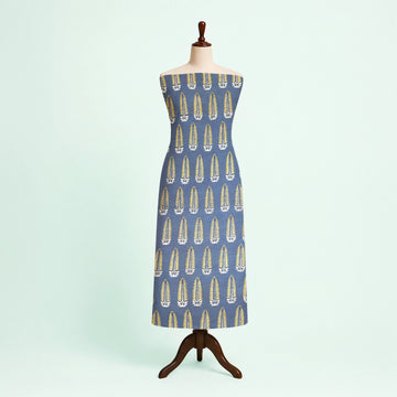 Indigo Boota Natural Dyed Ajrakh Hand Block Print Cotton Fabric
