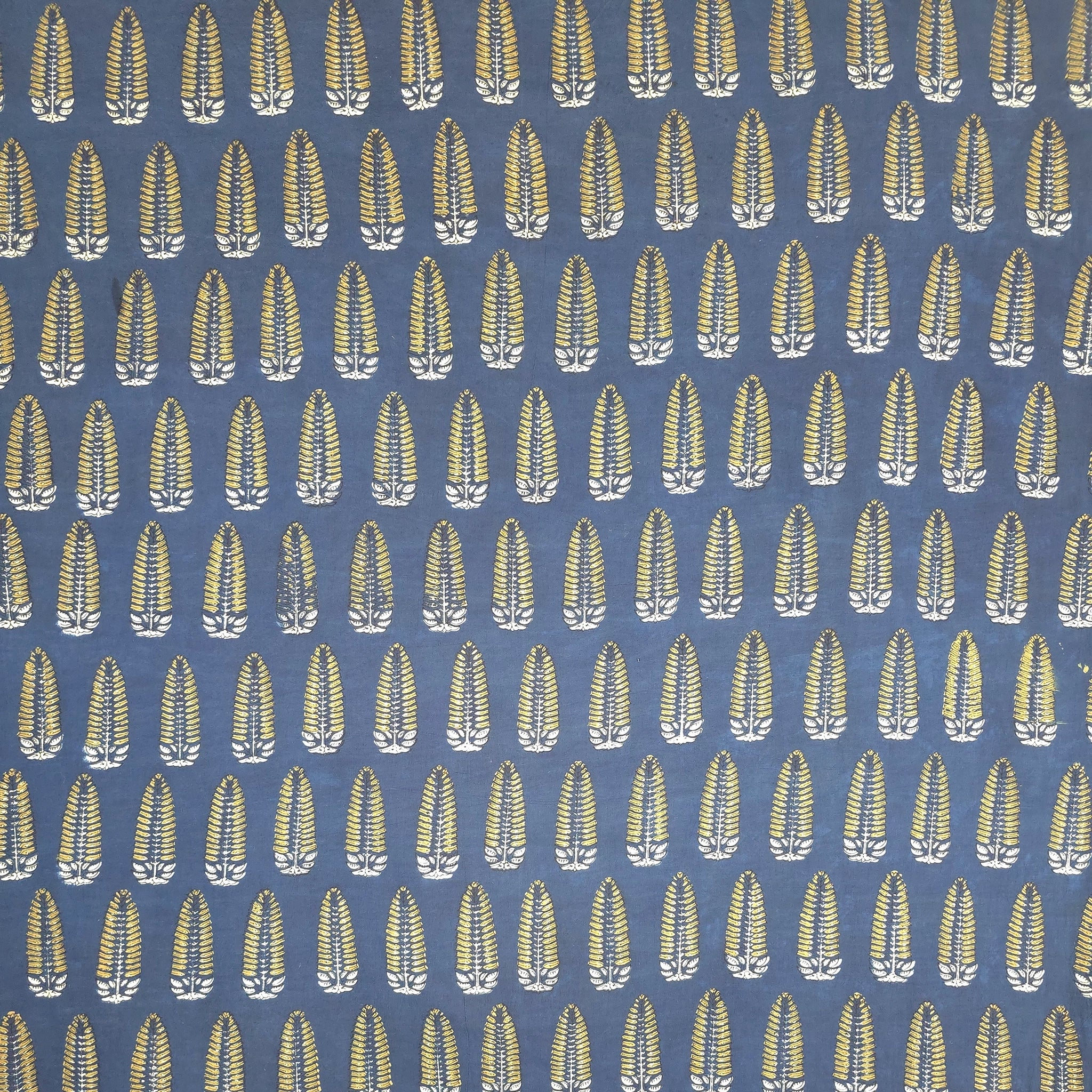 Indigo Boota Natural Dyed Ajrakh Hand Block Print Cotton Fabric