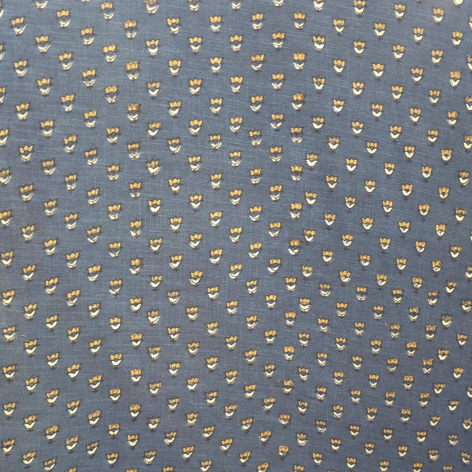 Indigo Buti Natural Dyed Ajrakh Hand Block Print Khadi Cotton Fabric