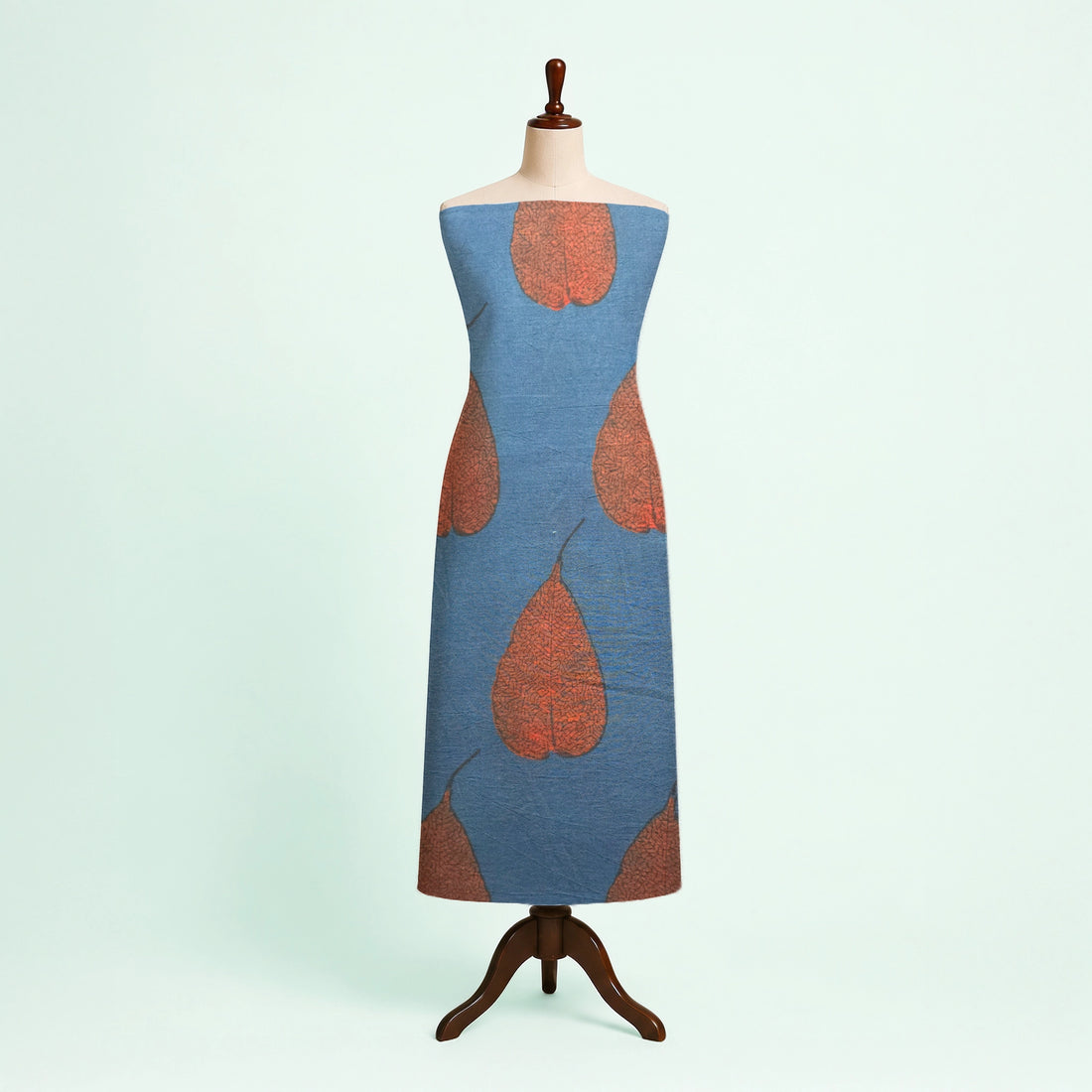 Indigo Red Buta Natural Dyed Ajrakh Hand Block Print Malmal Fabric