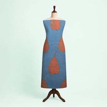Indigo Red Buta Natural Dyed Ajrakh Hand Block Print Malmal Fabric