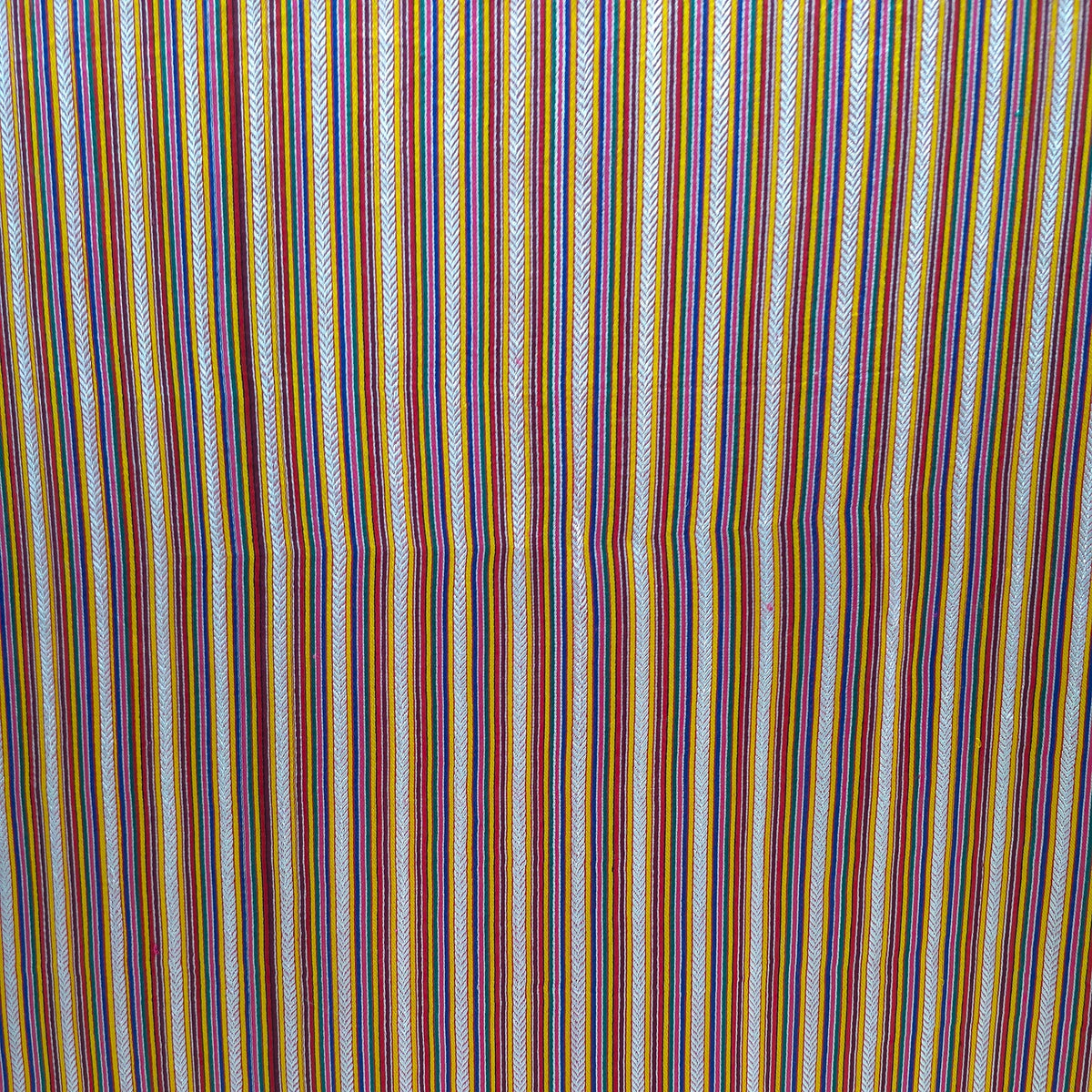 Multi Color Khajoori Stripes Handloom Mashru Silk Fabric 2
