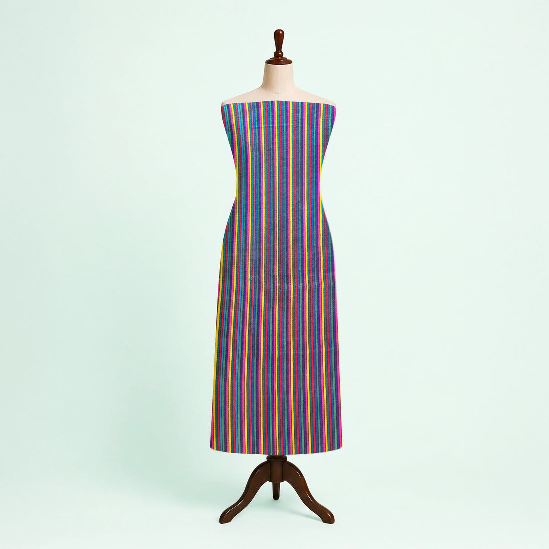 Multi Color Stripes Handloom Mashru Silk Fabric 3