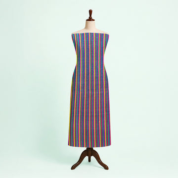 Multi Color Stripes Handloom Mashru Silk Fabric 3