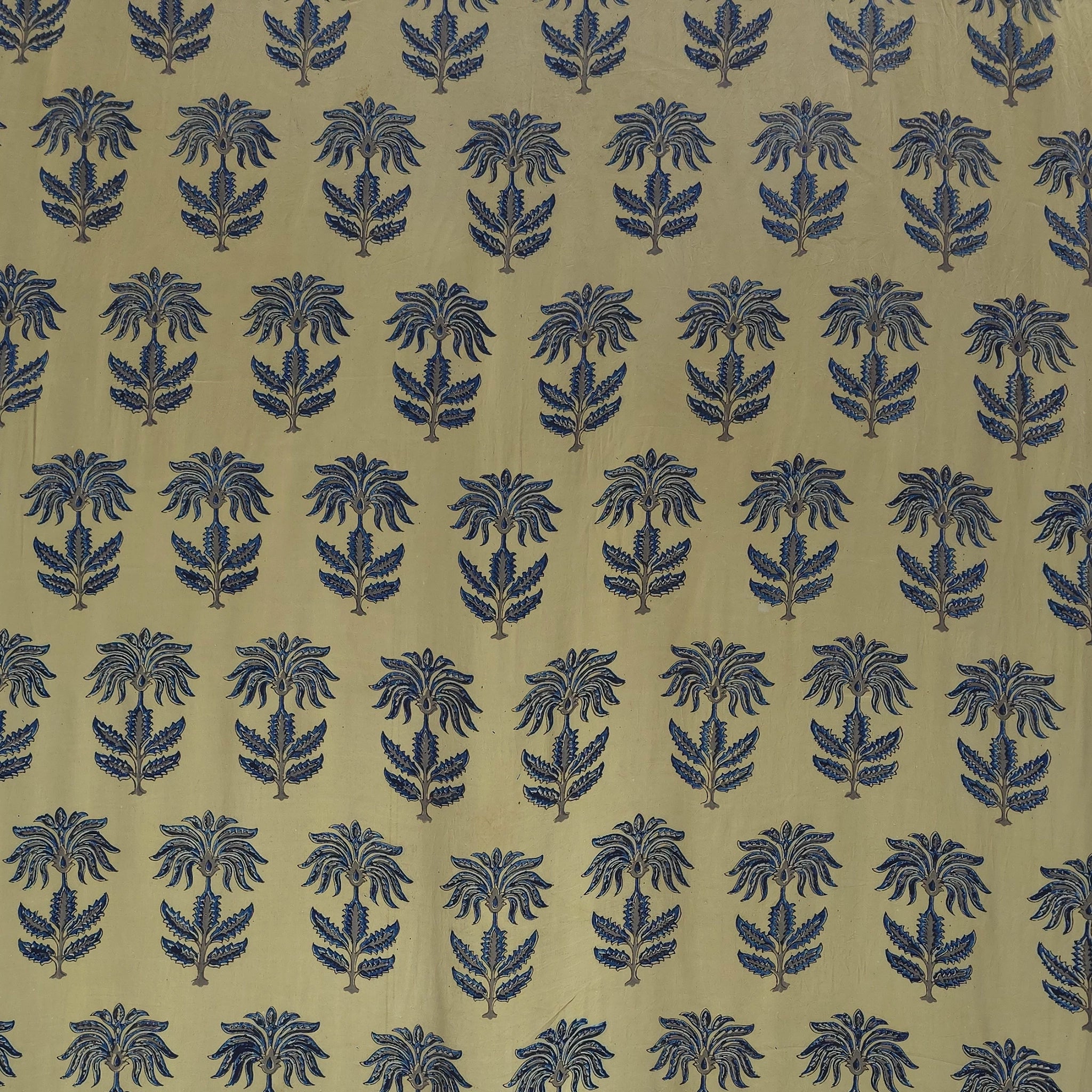 Mustard Buta Natural Dyed Ajrakh Hand Block Print Premium Modal Fabric