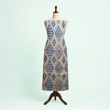 Mustard Geometric Natural Dyed Ajrakh Hand Block Print Premium Modal Fabric