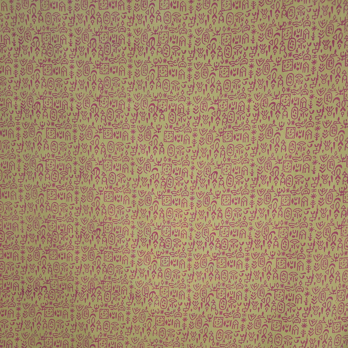 Mustard Geometric Kutch Hand Block Print Pure cotton Fabric