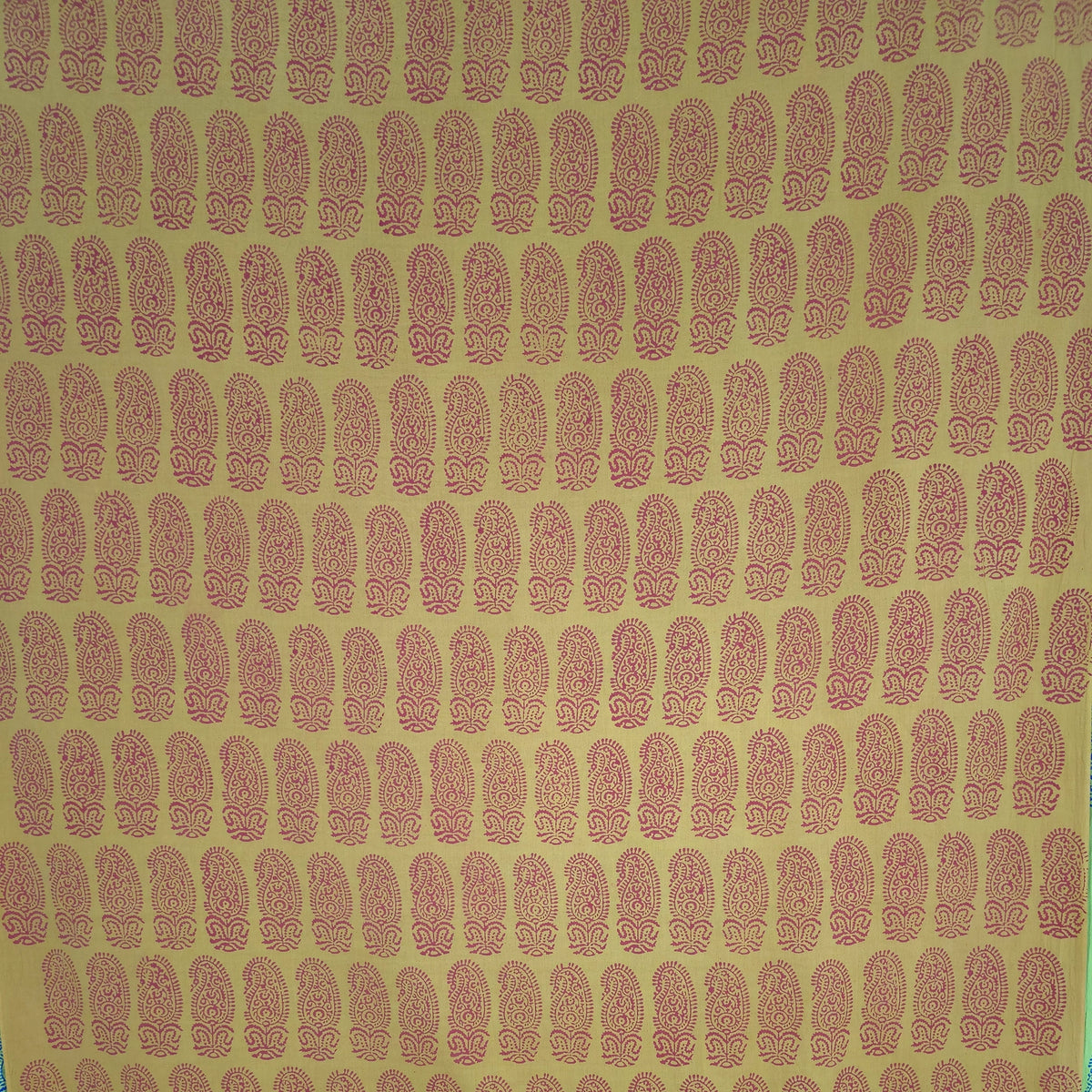 Mustard Mango Kutch Hand Block Print Pure cotton Fabric
