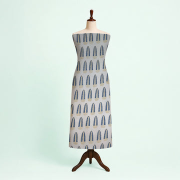 Off White Boota Natural Dyed Ajrakh Hand Block Print Cotton Fabric