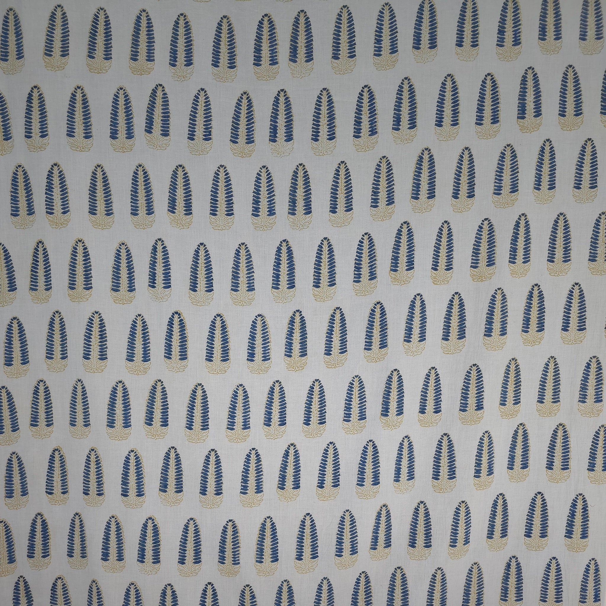 Off White Boota Natural Dyed Ajrakh Hand Block Print Cotton Fabric