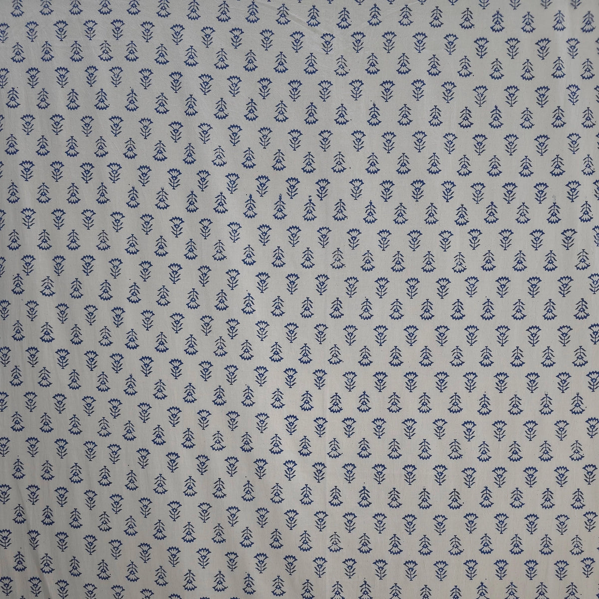 Off White Buti Kutch Hand Block Print Pure cotton Fabric 3