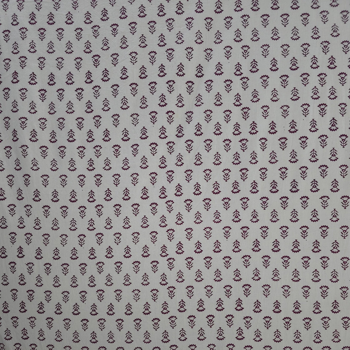 Off White Buti Kutch Hand Block Print Pure cotton Fabric 4