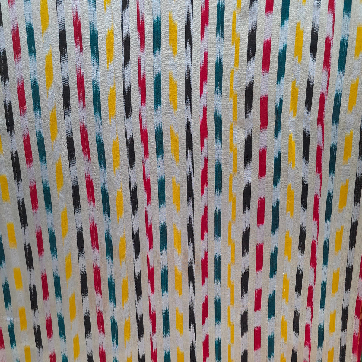 Off-white Ikkat Handloom Mashru Silk Fabric