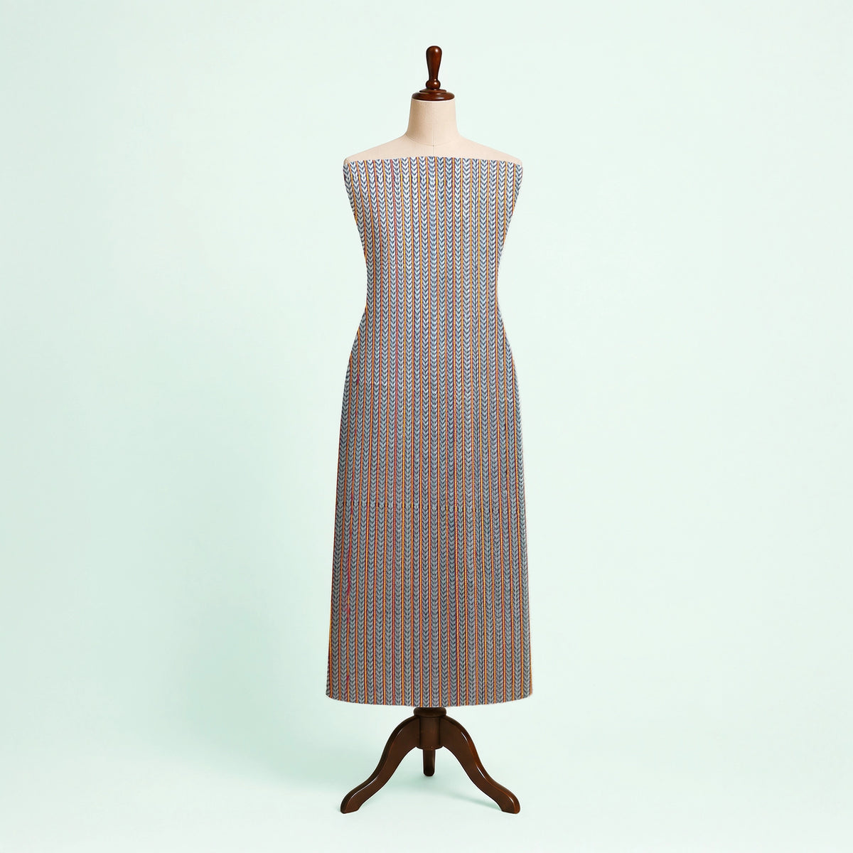 Off-white Khajoori Stripes Handloom Mashru Silk Fabric