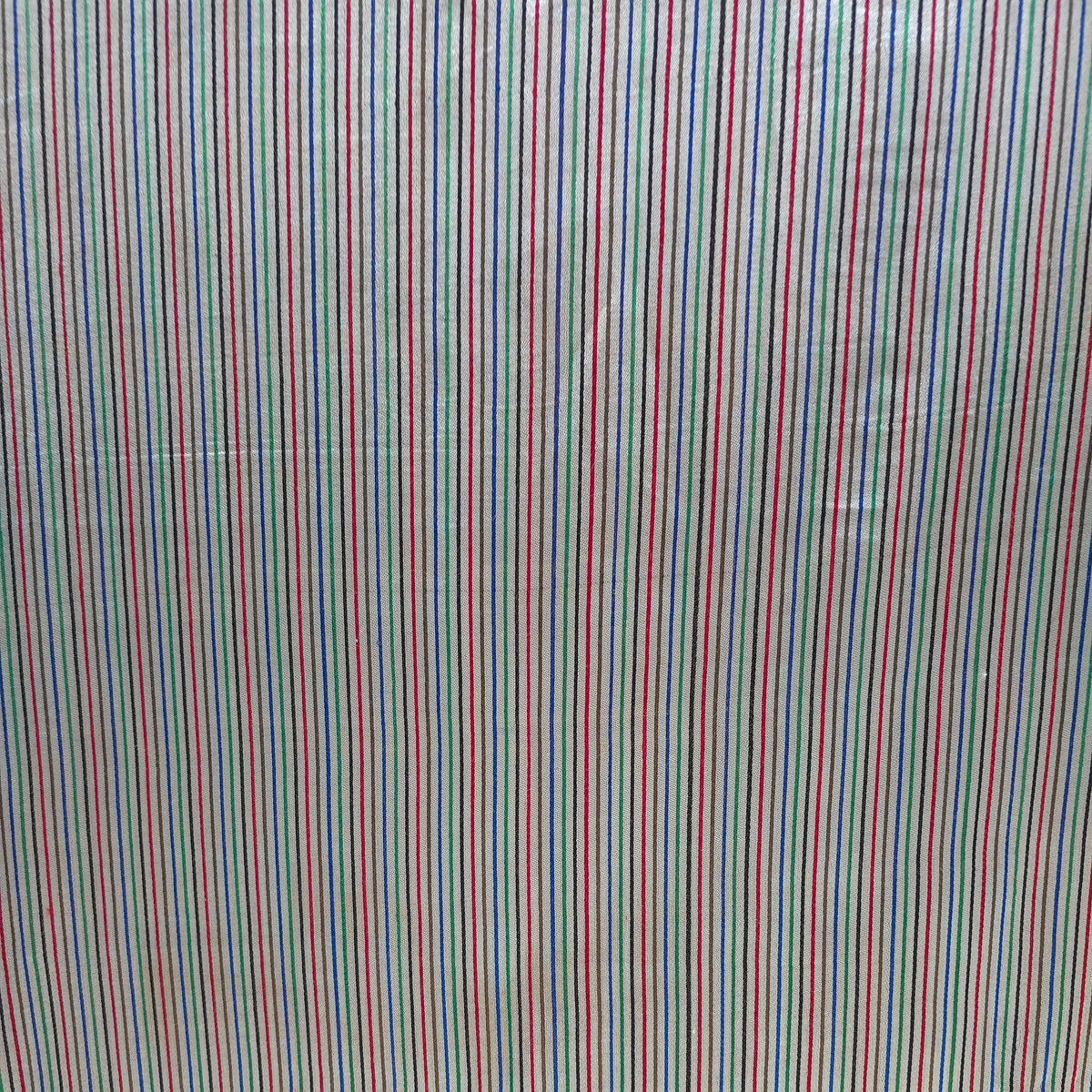 Off-white Pin Stripes Handloom Mashru Silk Fabric