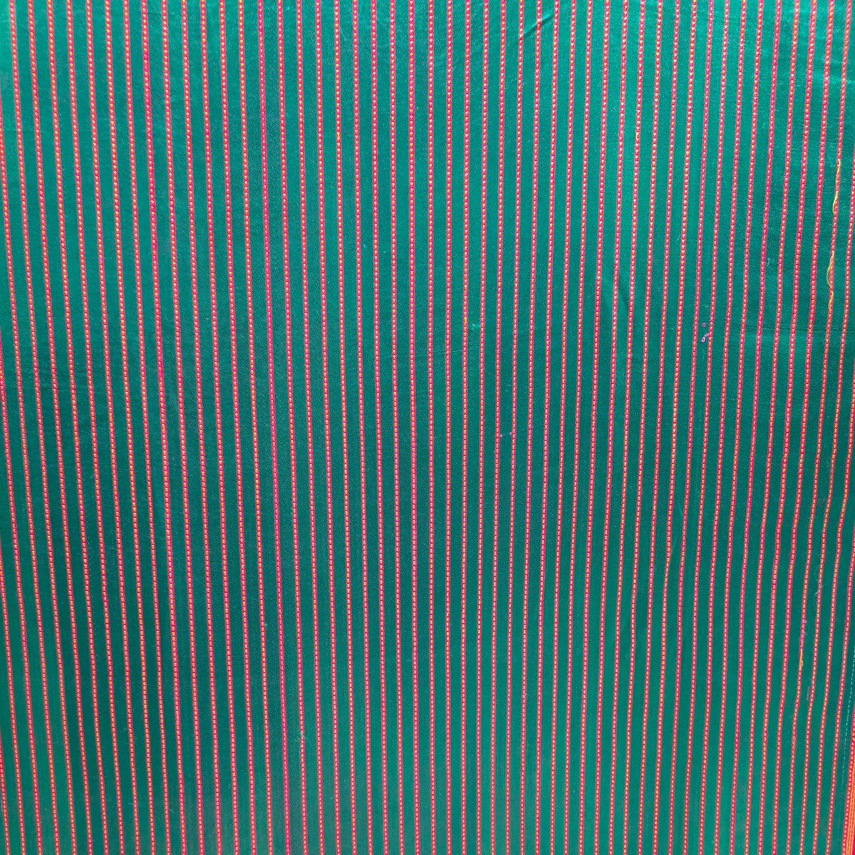 Parrot Kakani Stripes Handloom Mashru Silk Fabric