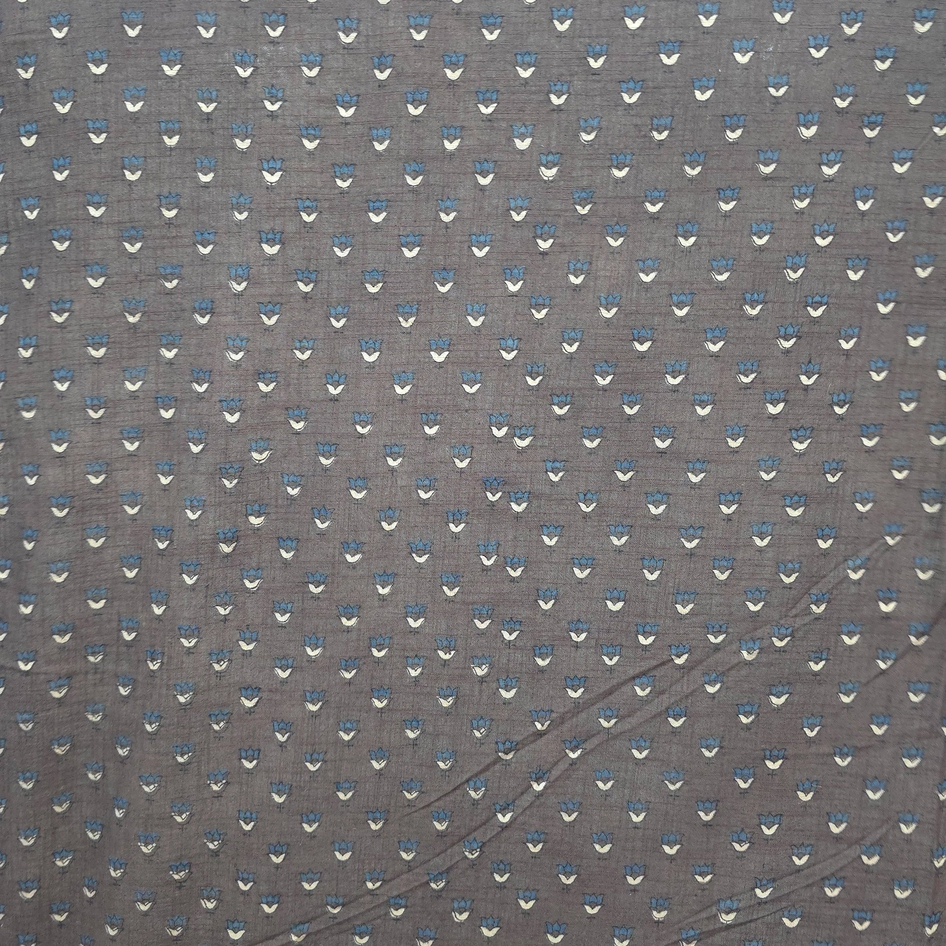 Purple Buti Natural Dyed Ajrakh Hand Block Print Khadi Cotton Fabric