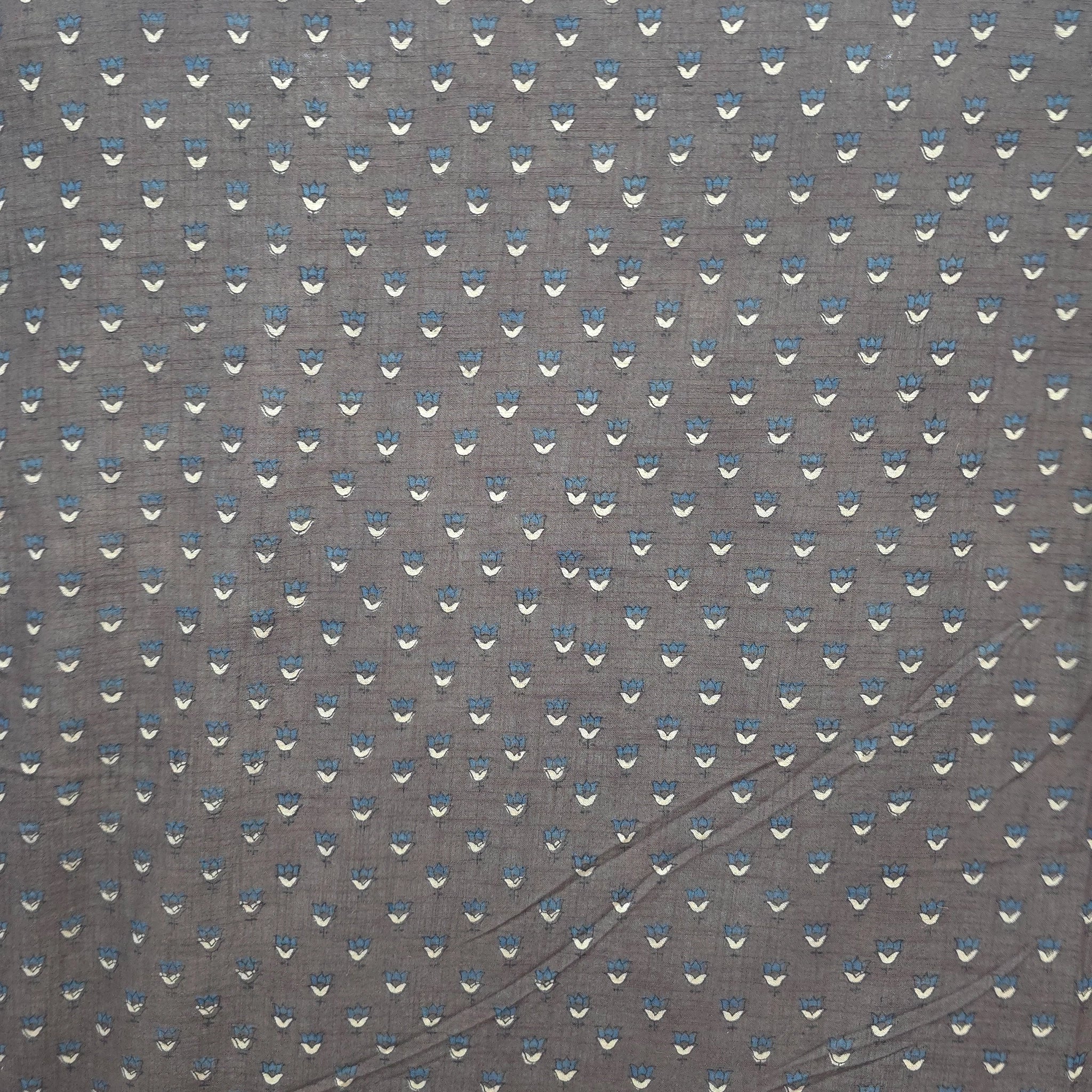 Purple Buti Natural Dyed Ajrakh Hand Block Print Khadi Cotton Fabric