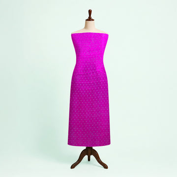Rani Pink Dotted Handloom Mashru Silk Fabric